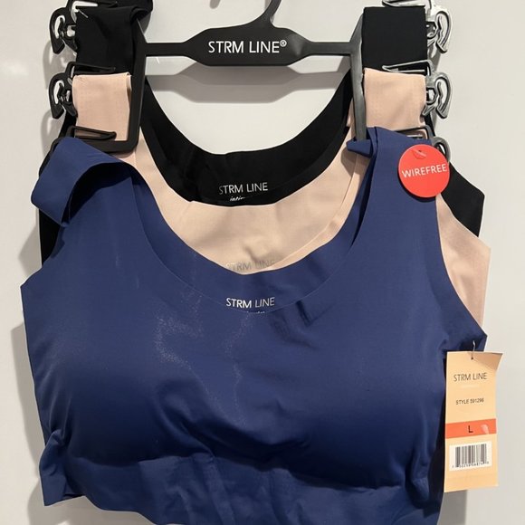 STRM LINE intimates wirefree Bra 3 Pack with removable pads 591296 NEW with TAGS - Picture 1 of 6